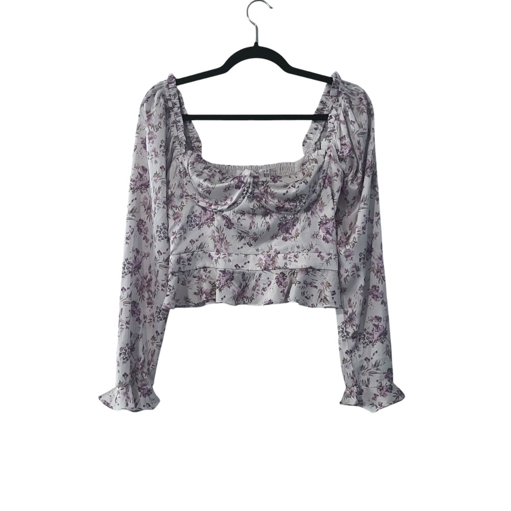 Astr Women’s Long Sleeve Floral Top Size M